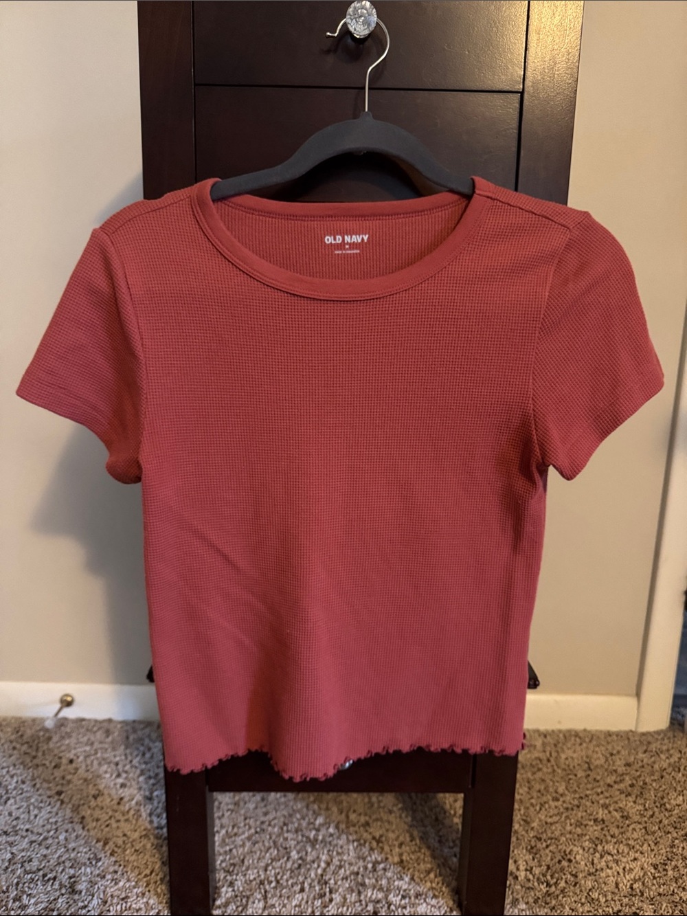 Old Navy Short-Sleeve Ribbed Tee in Dusty Rose